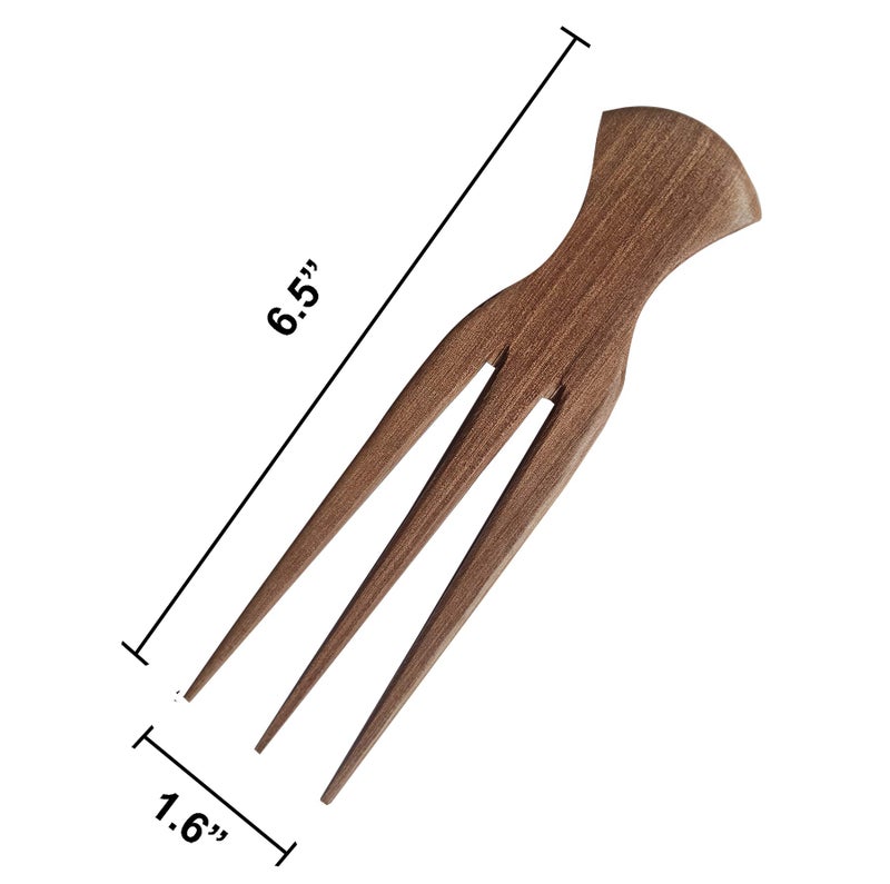 Plai Na Afro Pick Comb for African Hair | Wooden Parting Comb for Braiding & Cornrows - Image 3